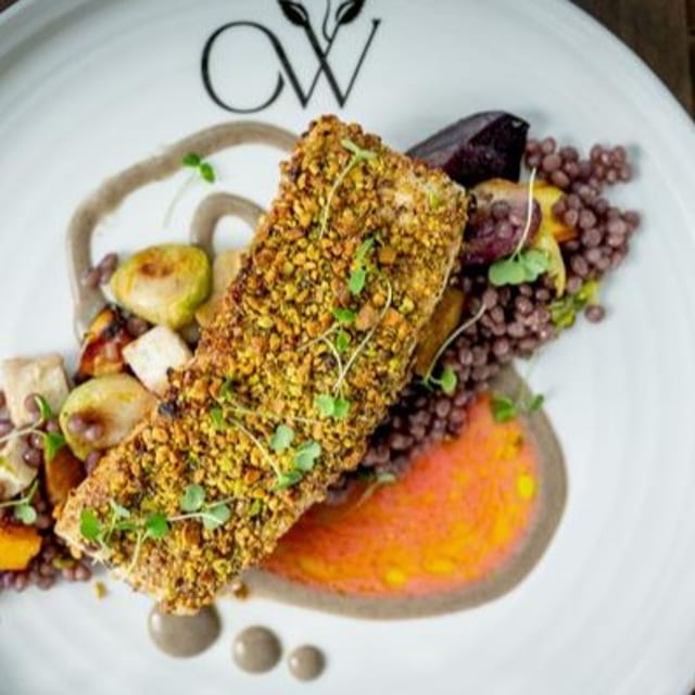 Pistachio Crusted Halibut.